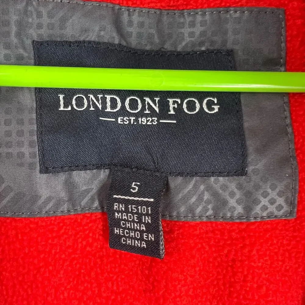 London Fog Kids Hooded Zip‎ Front Jacket Grey Size 5